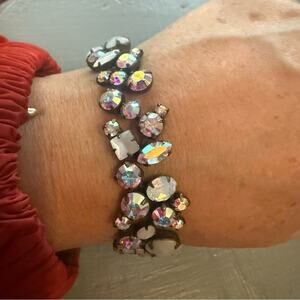 Sorrelli Pink Crystal Statement Wide Bracelet